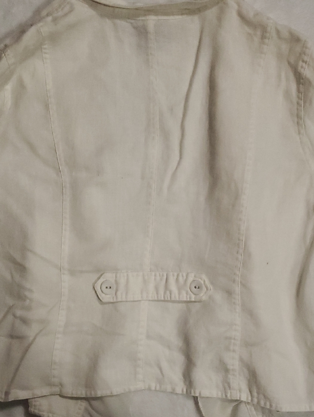 Multiples White Linen Jacket With Cascading Ruffles - Picture 5 of 5